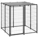 Dog Kennel Black Steel Opbino