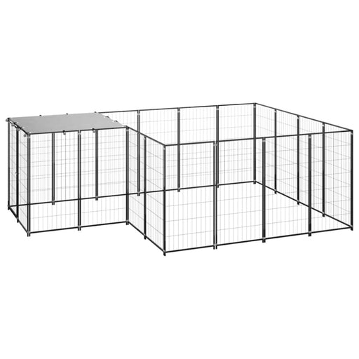 Dog Kennel Black Steel Tbnxxbp