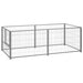 Dog Kennel Silver Steel Opbikt