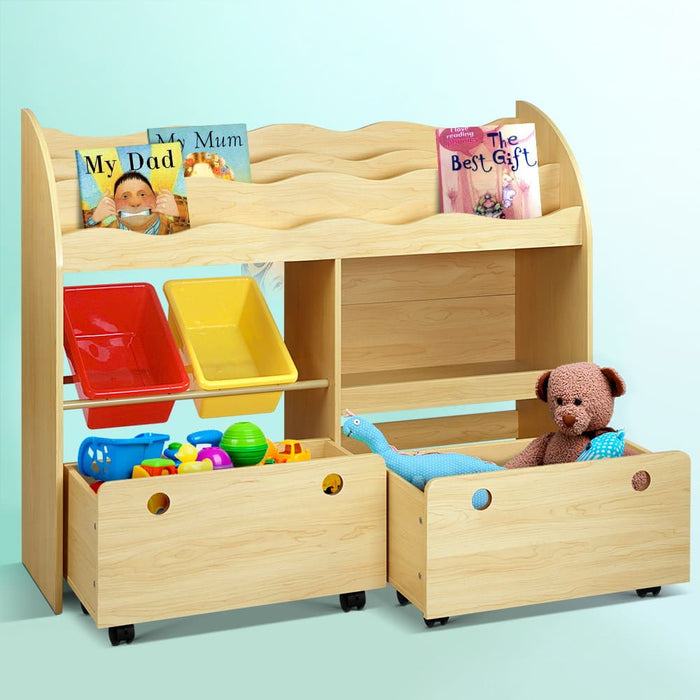 Kids Bookshelf Children Bookcase Toy Storage Box Organiser