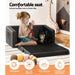 Kids Convertible Sofa 2 Seater Black Pu Leather Children