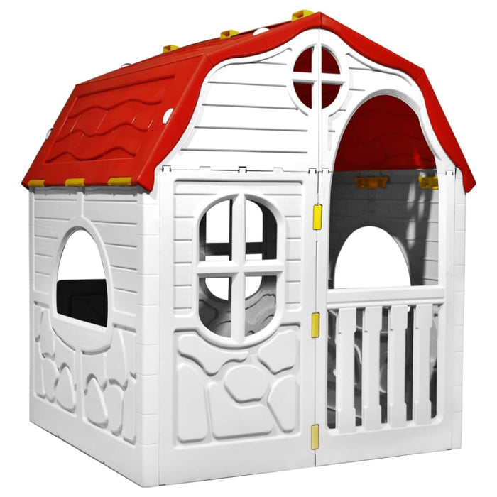 Kids Foldable Playhouse with Working Door and Windows Kxpii
