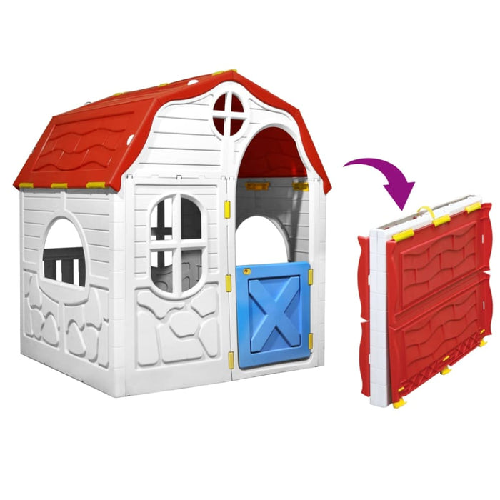Kids Foldable Playhouse with Working Door and Windows Kxpii