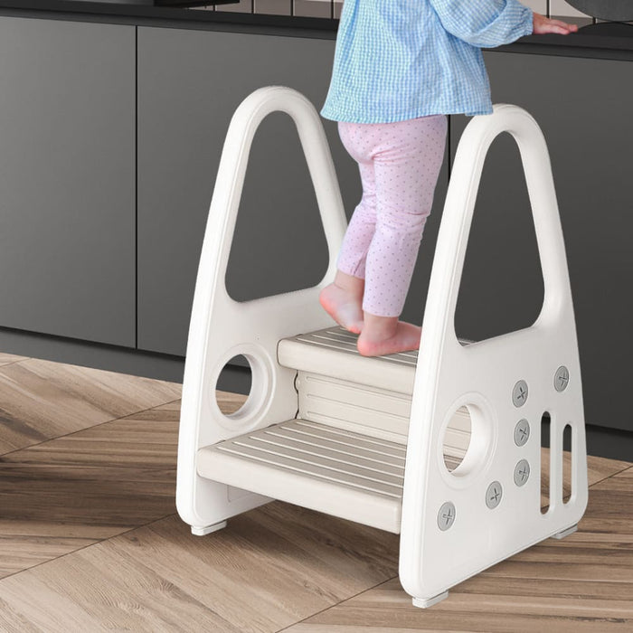 Kids Step Stool Double Toddler Ladder Tower Standing Chair