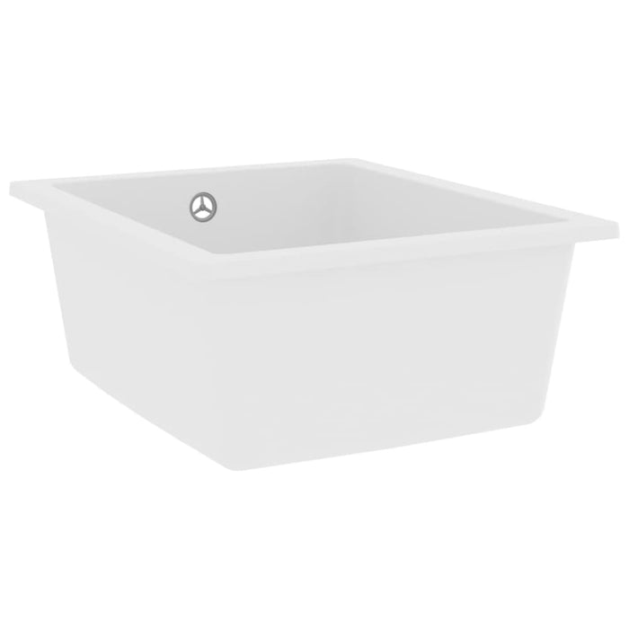 Kitchen Sink with Overflow Hole White Granite Opobbp