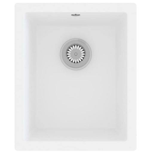 Kitchen Sink with Overflow Hole White Granite Opobbp