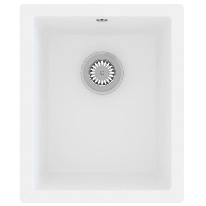 Kitchen Sink with Overflow Hole White Granite Opobbp