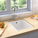 Kitchen Sink with Overflow Hole White Granite Opobbp