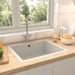 Kitchen Sink with Overflow Hole White Granite Opobbt