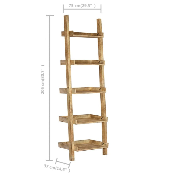 Ladder Shelf Brown Solid Mango Wood Xainit