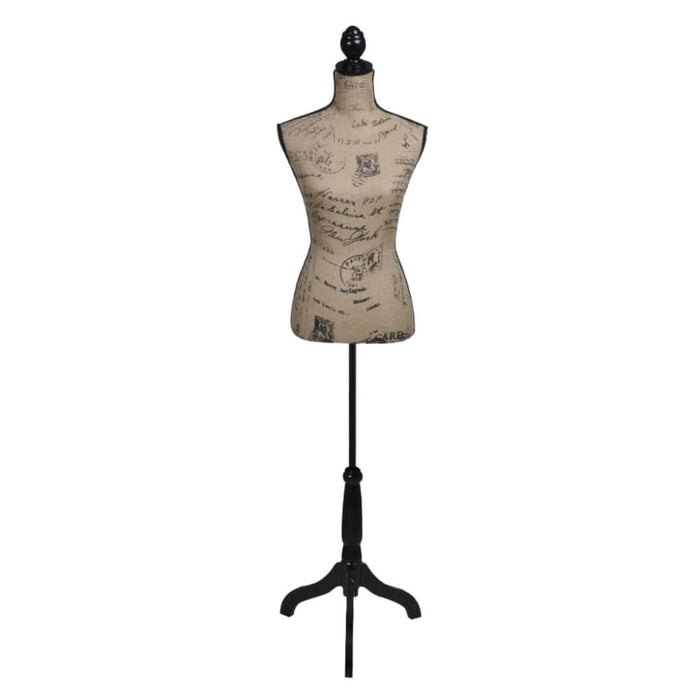 Ladies Bust Display Brown Black Jute Female Mannequin Tbbxk