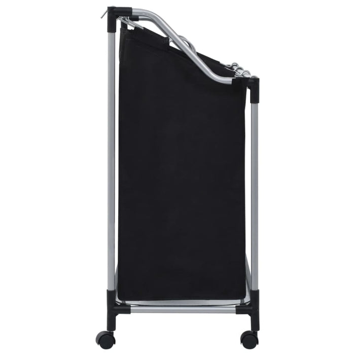 Laundry Sorter with 3 Bags Black Steel Xnxaxl