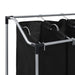 Laundry Sorter with 3 Bags Black Steel Xnxaxl