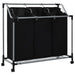 Laundry Sorter with 3 Bags Black Steel Xnxaxl