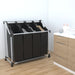 Laundry Sorter with 4 Bags Black Grey Xabtli