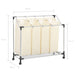 Laundry Sorter with 4 Bags Cream Steel Xnxaxn