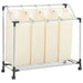 Laundry Sorter with 4 Bags Cream Steel Xnxaxn