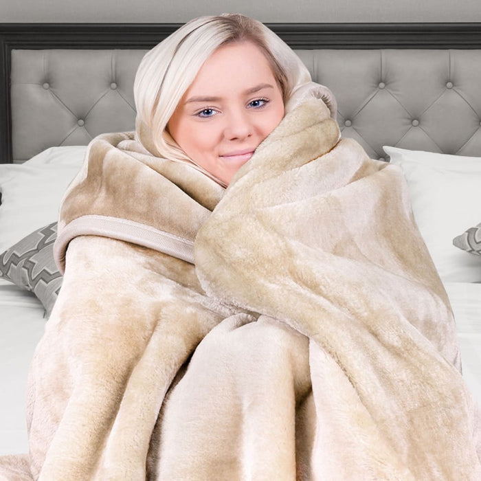 Laura Hill 600gsm Faux Mink Blanket Double-sided Queen Size