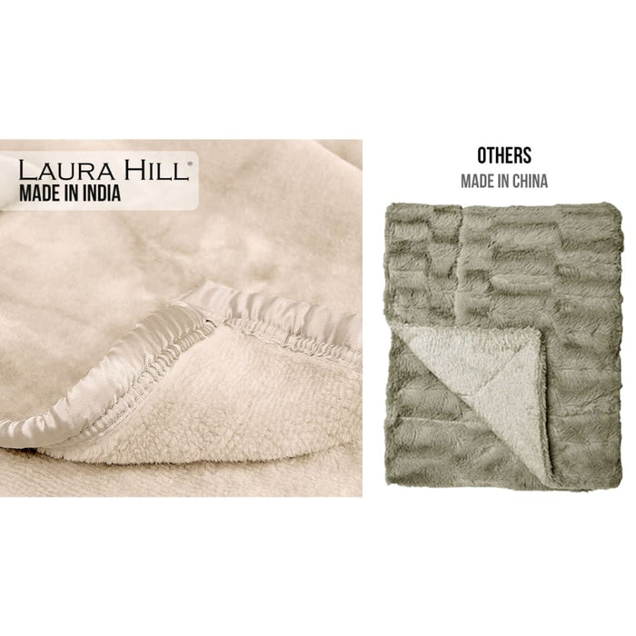Laura Hill 600gsm Faux Mink Blanket Double-sided Queen Size