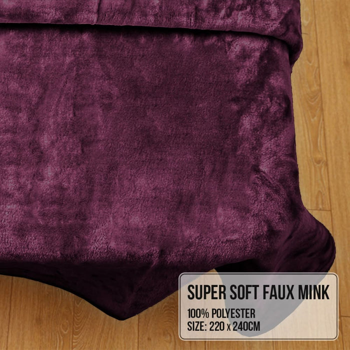 Laura Hill Faux Mink Blanket 800gsm Heavy Double-sided