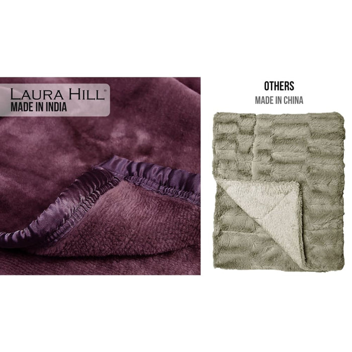 Laura Hill Faux Mink Blanket 800gsm Heavy Double-sided