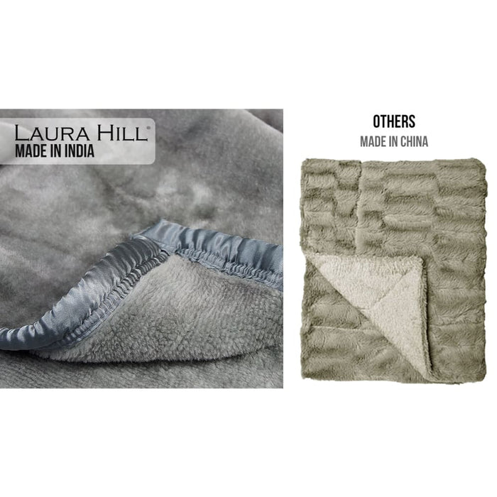 Laura Hill Faux Mink Blanket 800gsm Heavy Double-sided