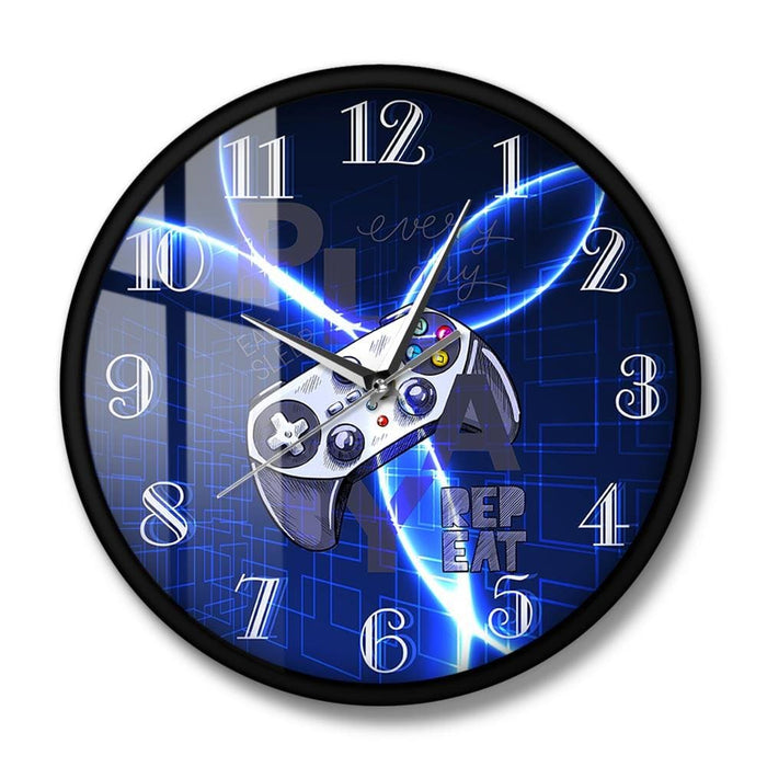 Lightning Gamepad Playroom Wall Clock Video Game Controller