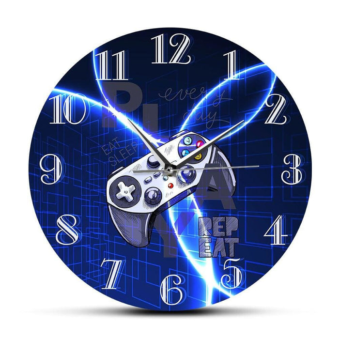 Lightning Gamepad Playroom Wall Clock Video Game Controller