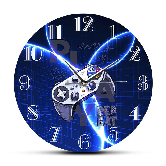Lightning Gamepad Playroom Wall Clock Video Game Controller