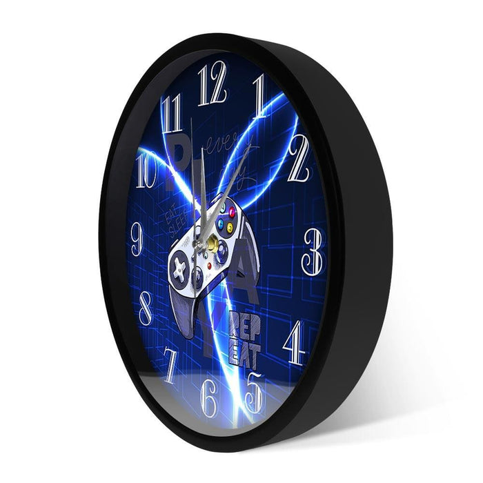 Lightning Gamepad Playroom Wall Clock Video Game Controller
