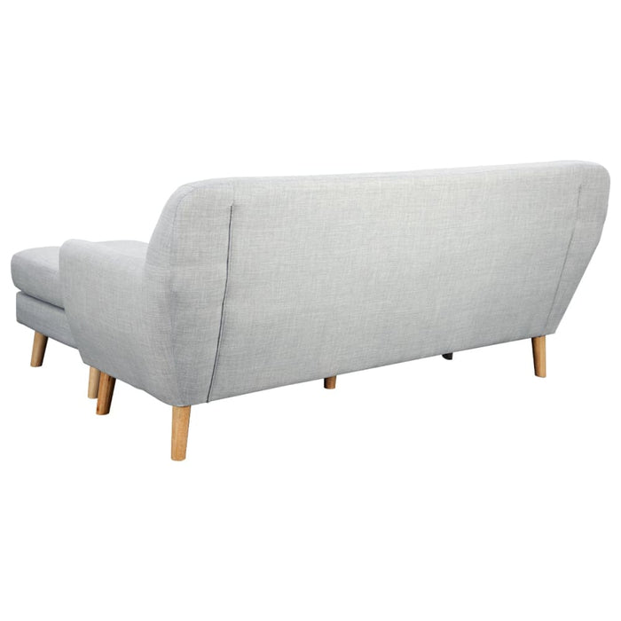 Linen Corner Wooden Sofa Lounge L - shaped With Left Chaise
