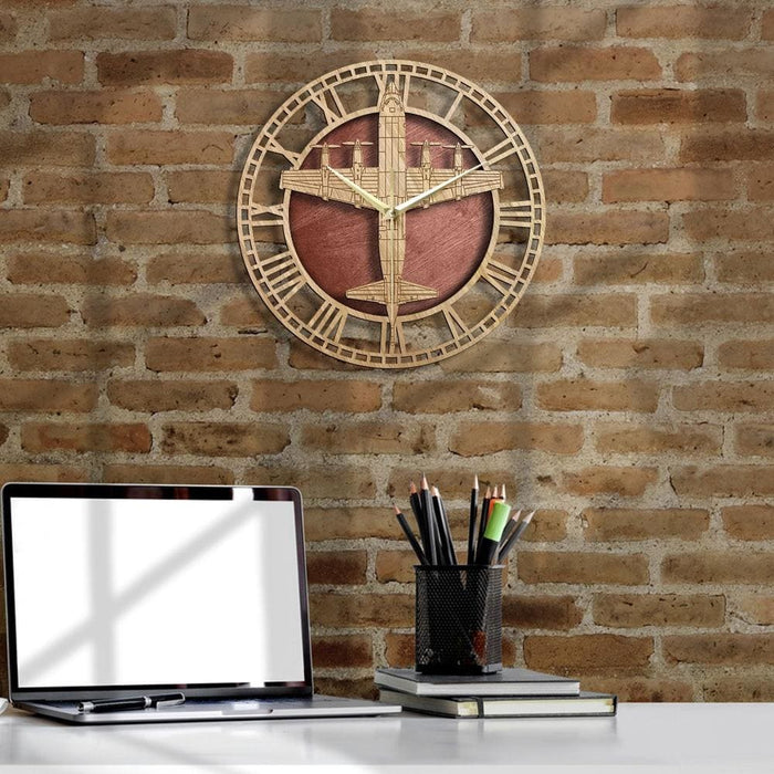 Lockheed P-3 Orion Aircraft Wood Wall Clock