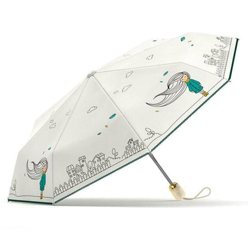 Lonely Girl Print Design Automatic Umbrella