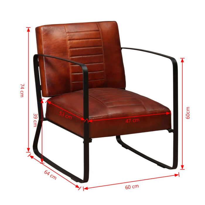 Lounge Chair Brown Genuine Leather Gl86069