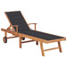 Sun Lounger With Anthracite Cushion Solid Teak Wood Tbltbbl
