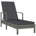 Sun Lounger with Armrests Poly Rattan Grey Anoxl