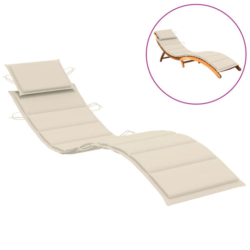 Sun Lounger Cushion Cream 186x58x3 Cm Toaolb