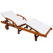 Sun Lounger with Cushion Solid Acacia Wood Axpkp