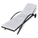 Sun Lounger with Cushion & Wheels Poly Rattan Black Axank