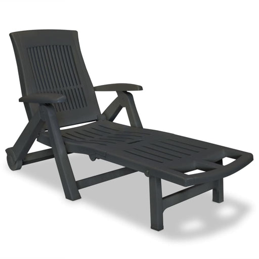Sun Lounger With Footrest Plastic Anthracite Atpnn