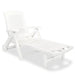 Sun Lounger with Footrest Plastic White Atpnl