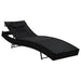 Sun Lounger with Pillow Poly Rattan Black Aaioi