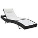 Sun Lounger with Pillow Poly Rattan Black Aaion