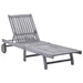 Sun Lounger Solid Acacia Wood Toonix