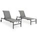Sun Loungers 2 Pcs with Table Textilene and Steel Ainai