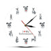 I Love Schnauzer Wall Decor Hanging Watch Miniature Cartoon