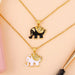 Lovely Elephant Charm Necklace Copper Zircon Animal Neck