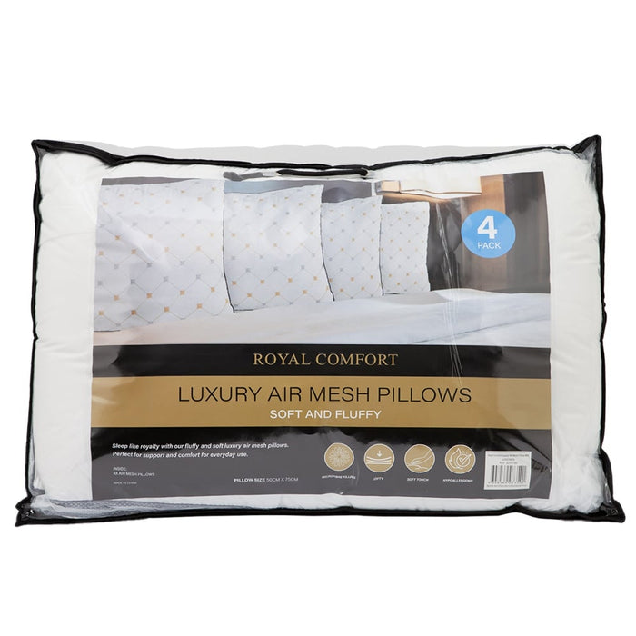 Luxury Air Mesh Pillows 4 Pack Hotel Quality Checked Ultra 