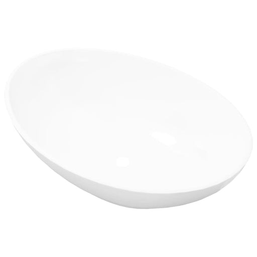 Luxury Ceramic Basin Oval - shaped Sink White 40 x 33 Cm