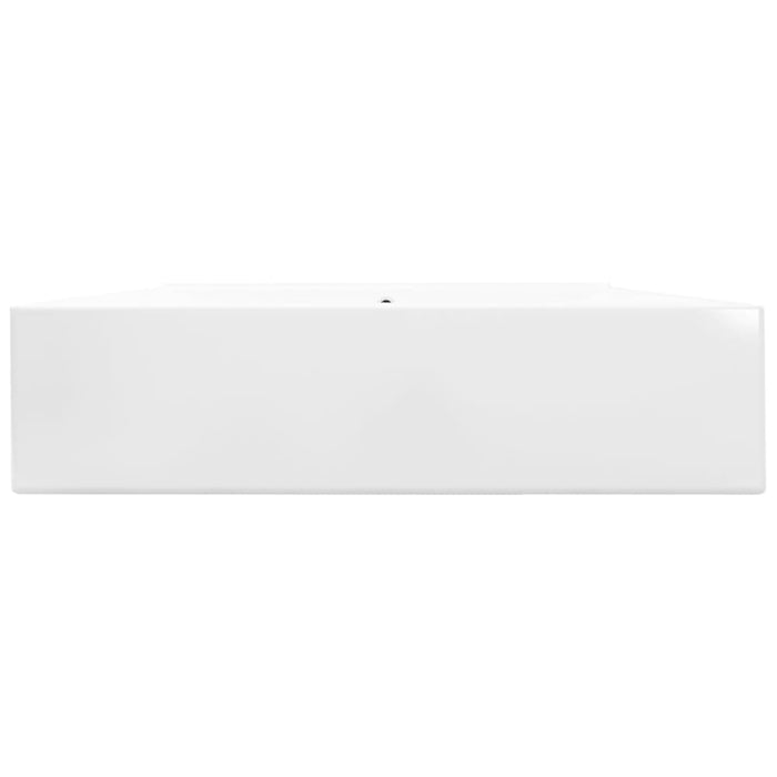 Luxury Ceramic Basin Rectangular Sink White with Faucet